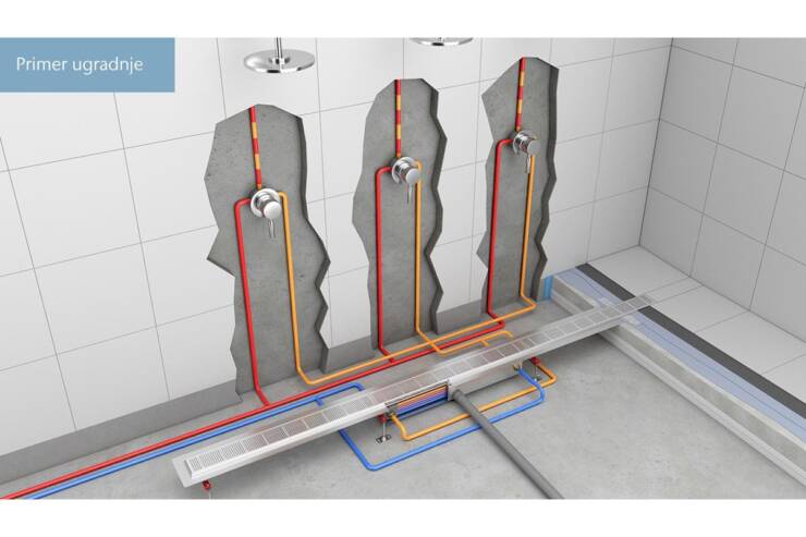 ACO ShowerDrain Public X, primer ugradnje